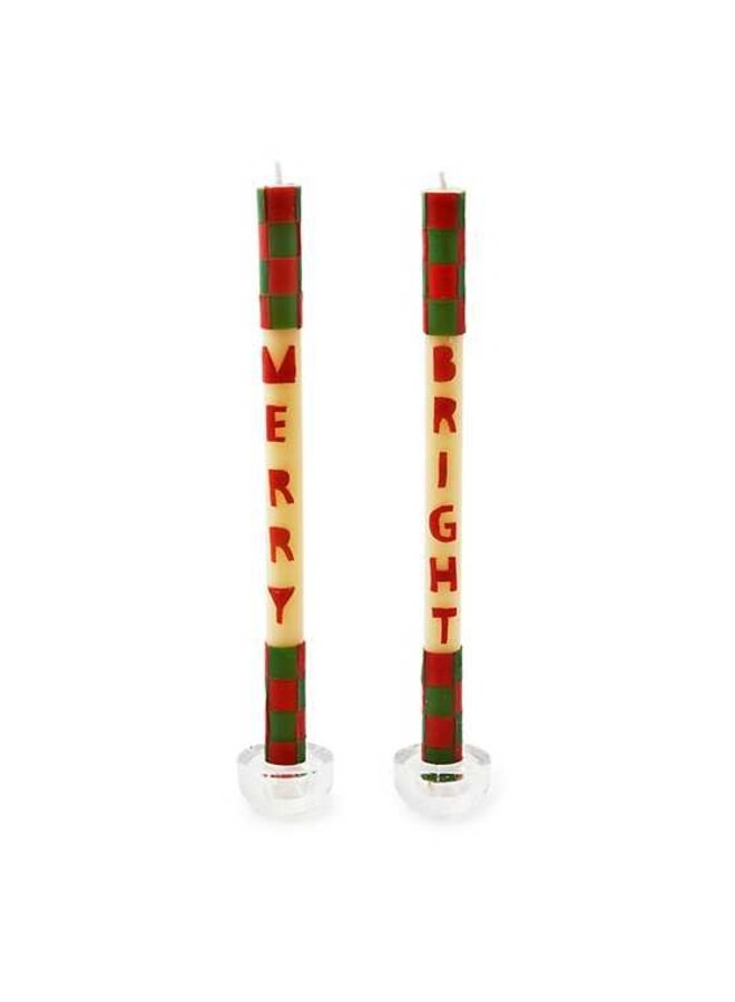 Merry & Bright Dinner Candles, Set of 2