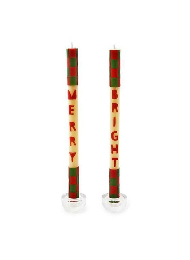 Merry & Bright Dinner Candles, Set of 2