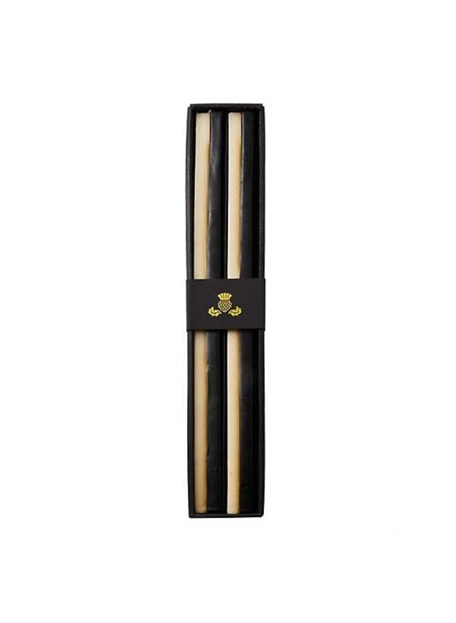 Quatro Black & Ivory Dinner Candles, Set of 2