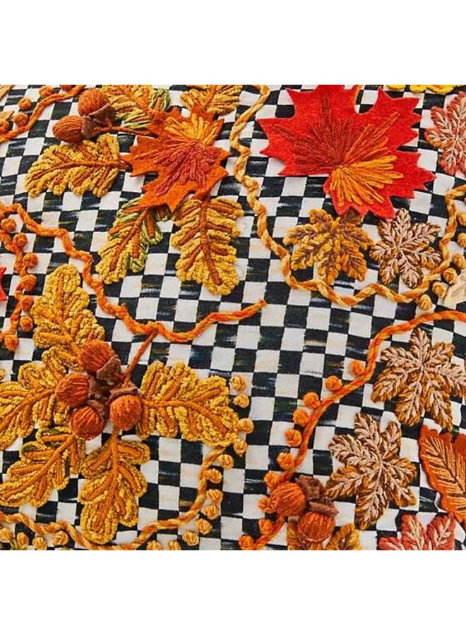 Falling Leaves Courtly Check Throw Pillow