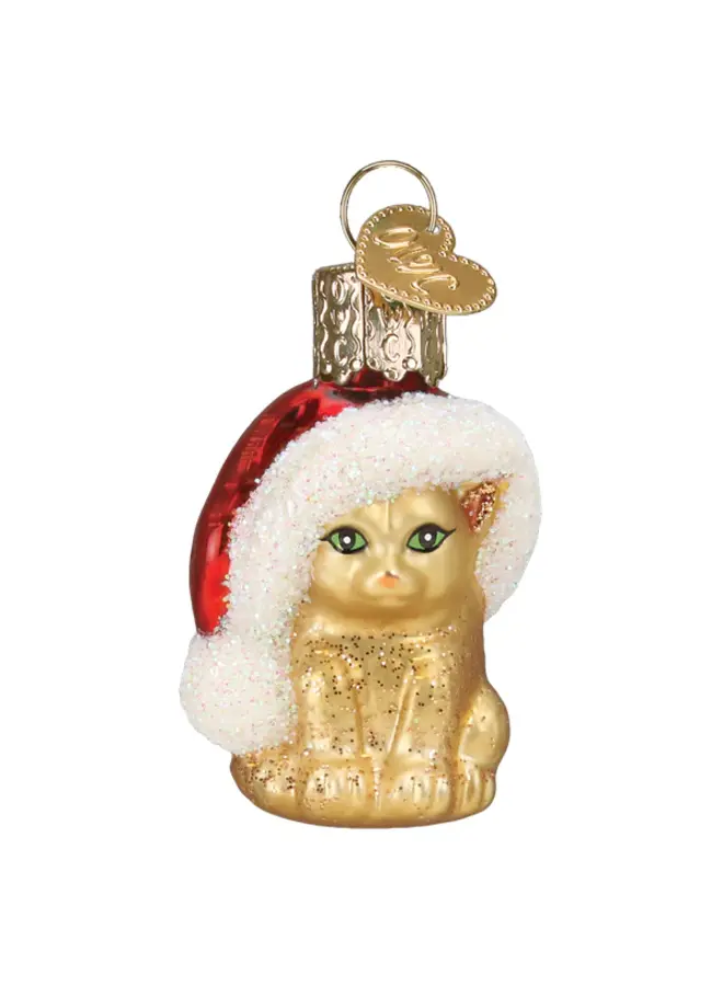 Mini Santa's Kitten Ornament