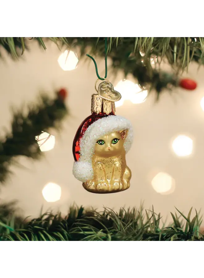 Mini Santa's Kitten Ornament