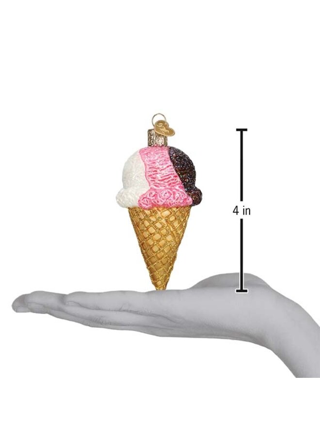 Neapolitan Ice Cream Cone Ornament