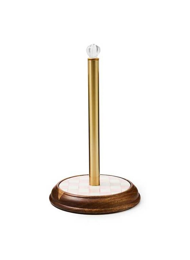 Rosy Check Wood Paper Towel Holder