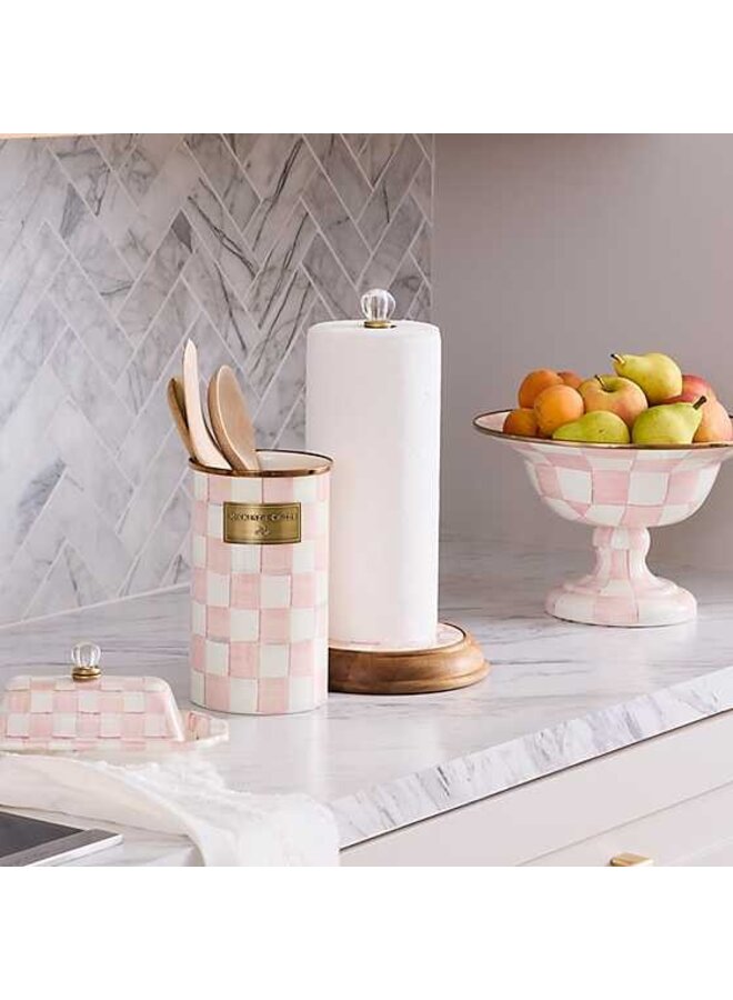Rosy Check Wood Paper Towel Holder