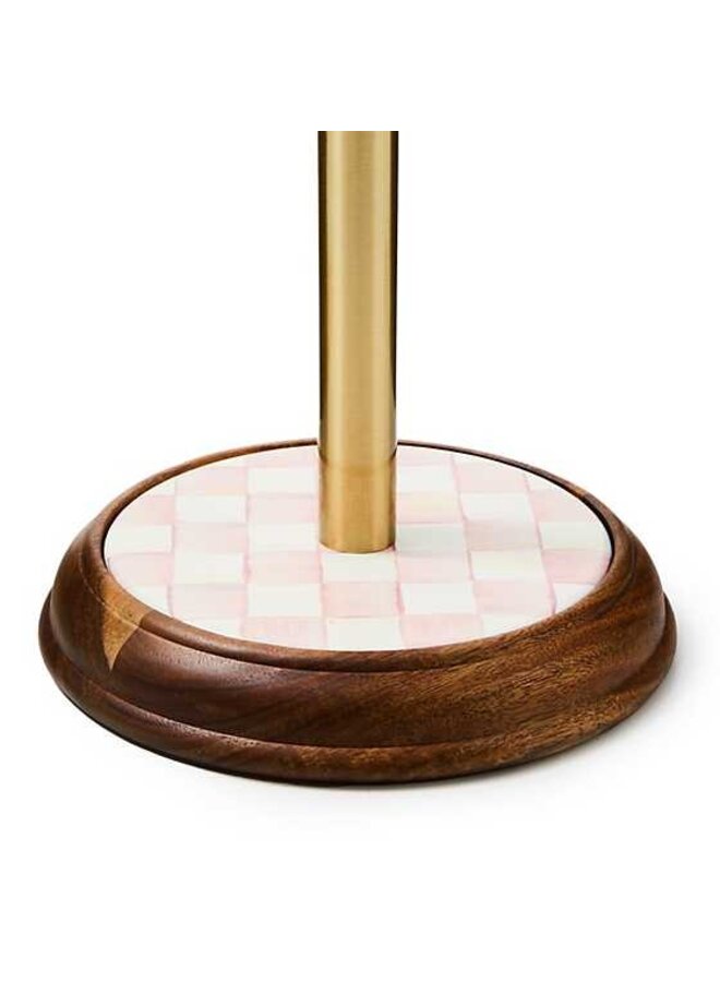 Rosy Check Wood Paper Towel Holder