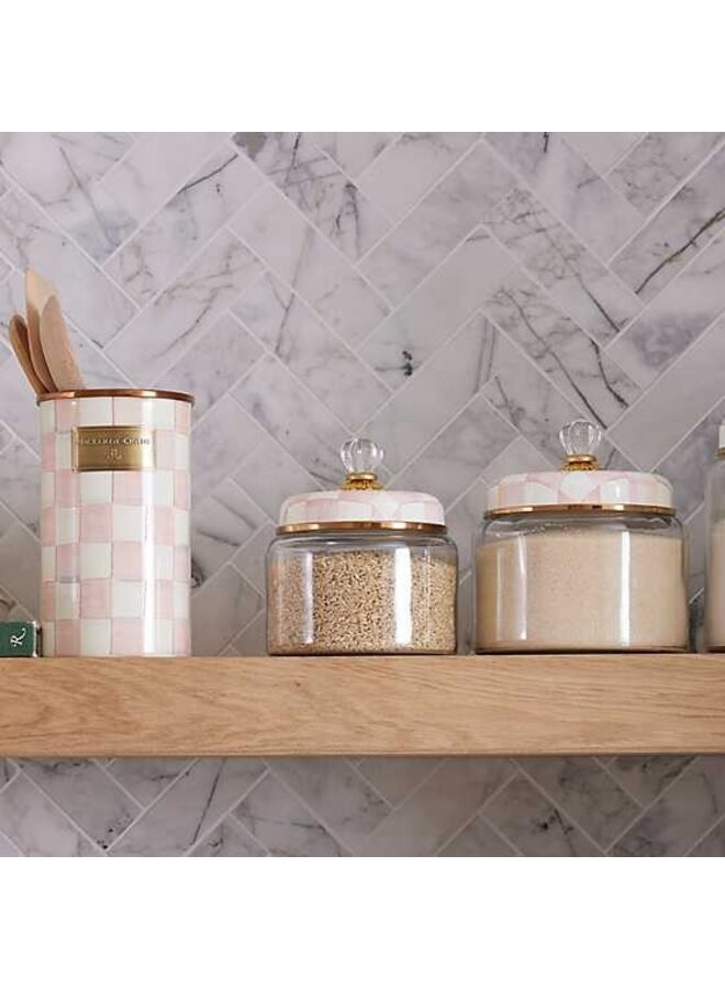 Rosy Check Kitchen Canister - Small