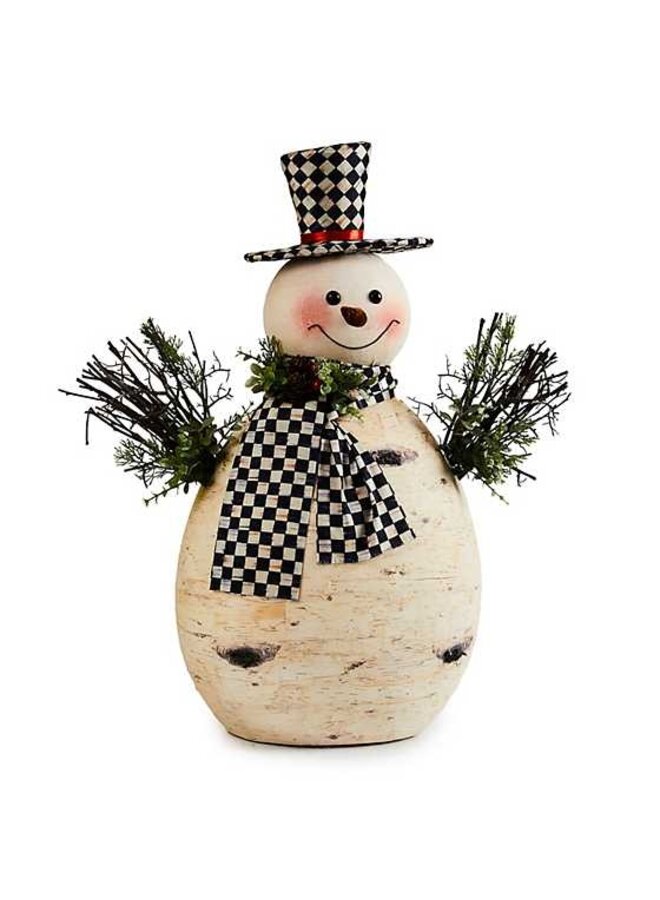 Farmhouse Holiday Large Birch Snowman Figurine