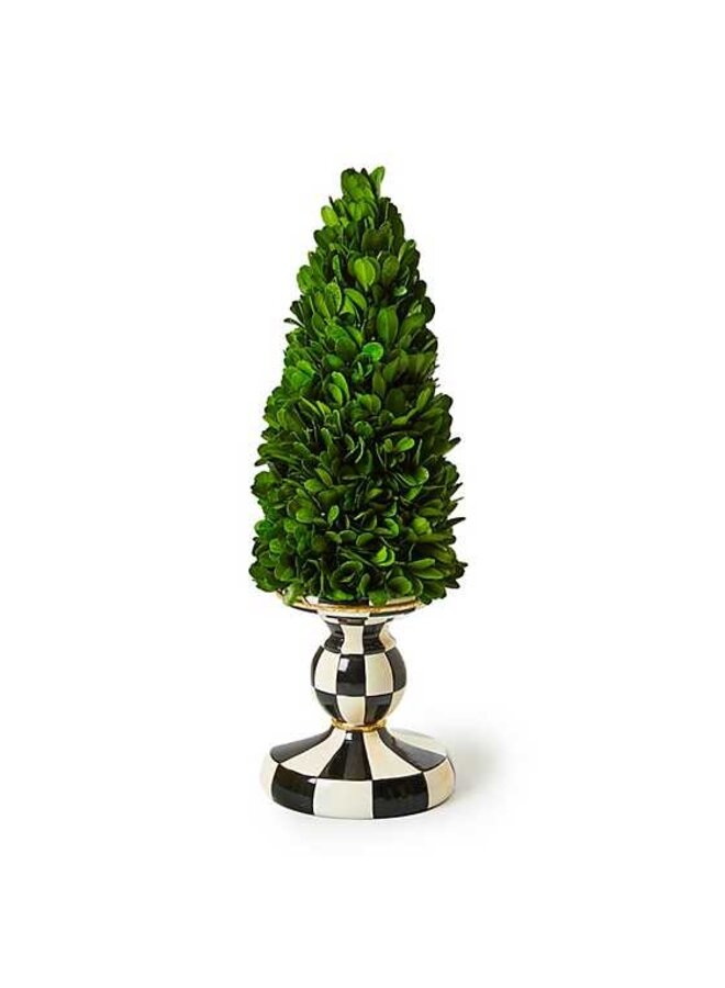 Courtly Check Small Pedestal Boxwood Tree