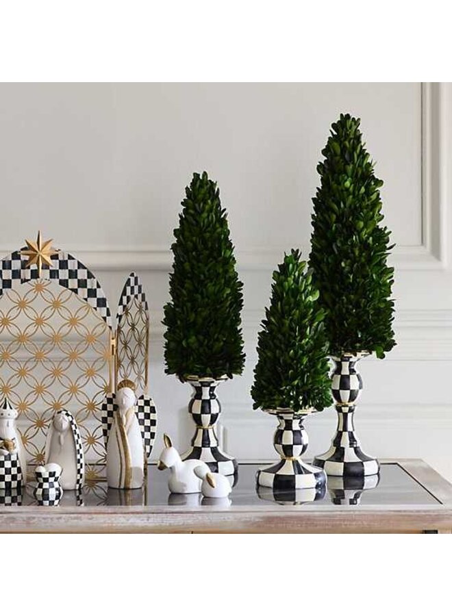 Courtly Check Large Pedestal Boxwood Tree