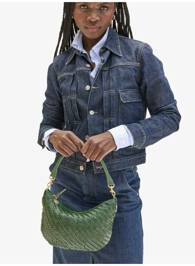 Petit Moyen Messenger Evergreen Woven Zig Zag