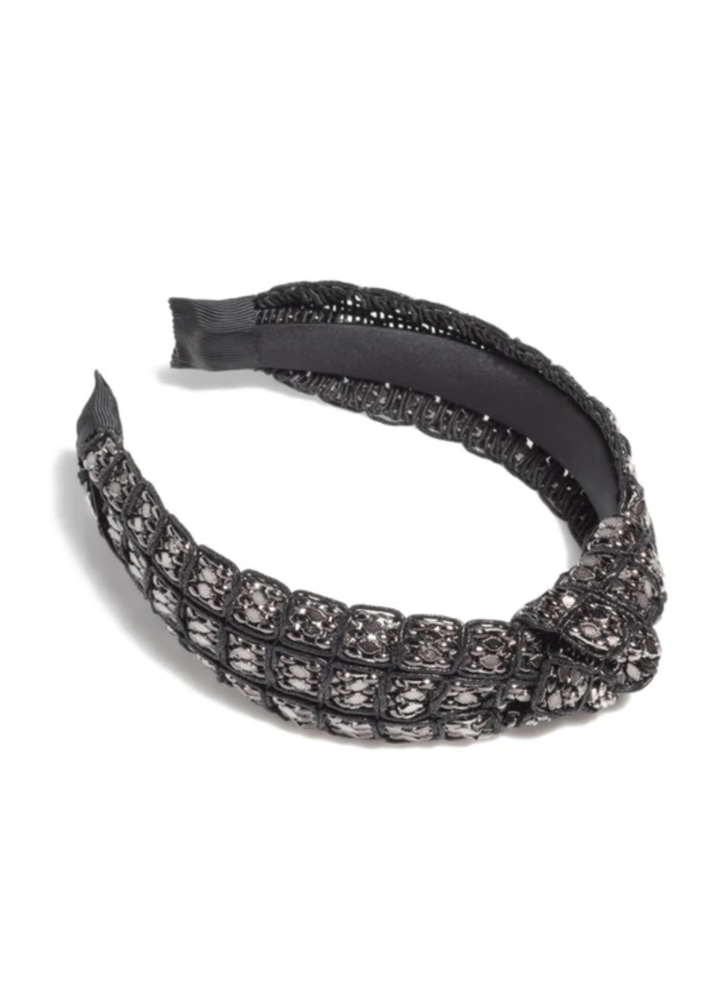 Mesh Bead Headband Black