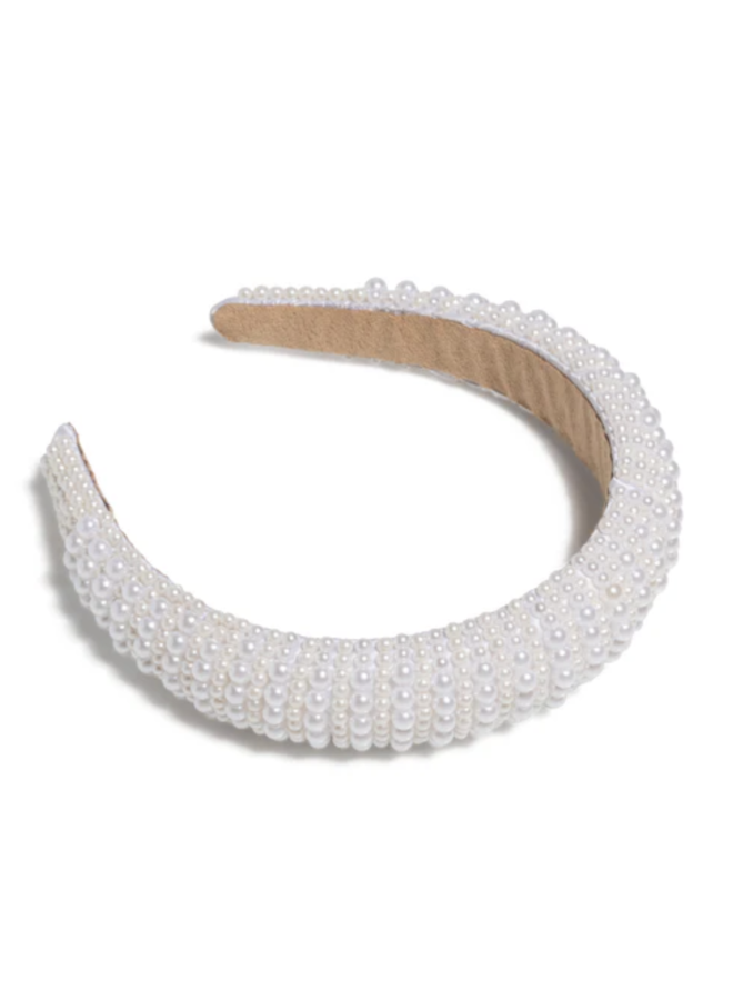 Beaded Headband White