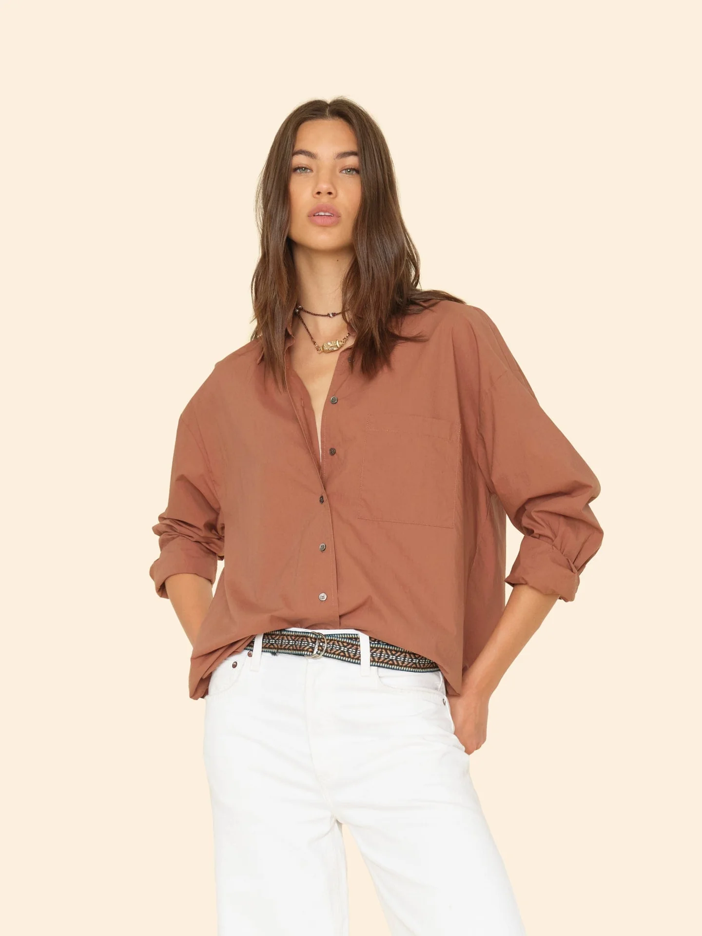 Sydney Shirt Latte Brown - ivory & birch