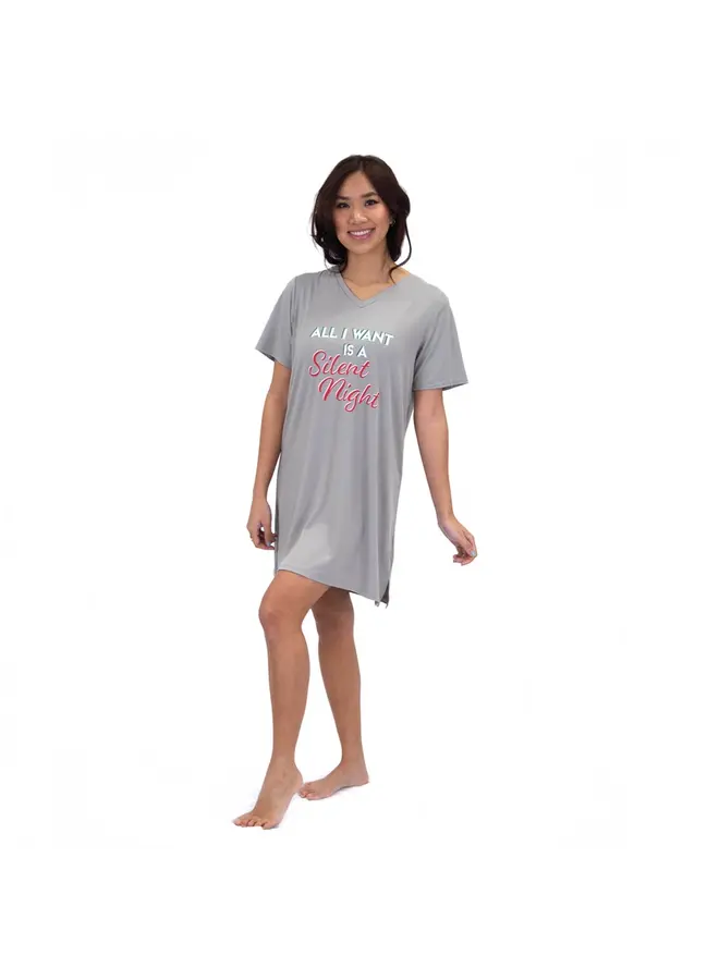 Silent Night Sleep Shirt Gray