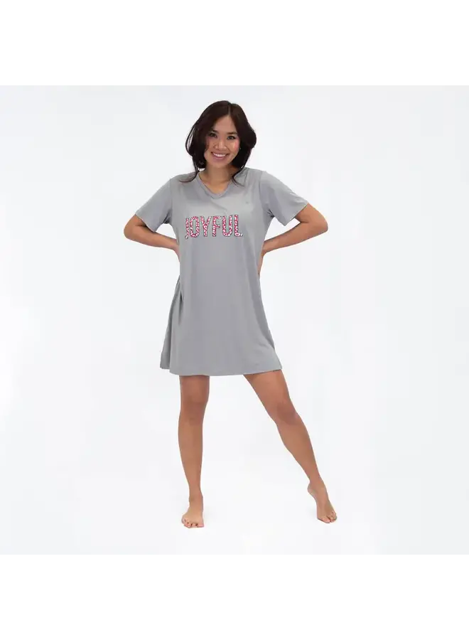 Joyful Sleep Shirt Gray/True Red/White