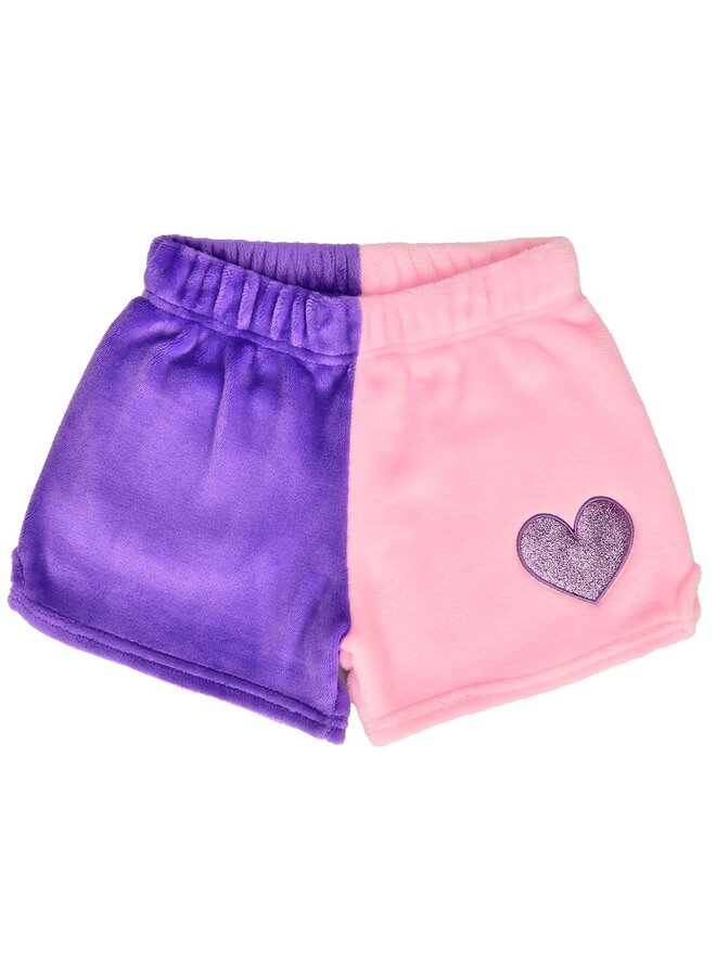 Vivid Violet & Rose Heart Plush Shorts