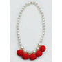 Red Pom Pom Necklace