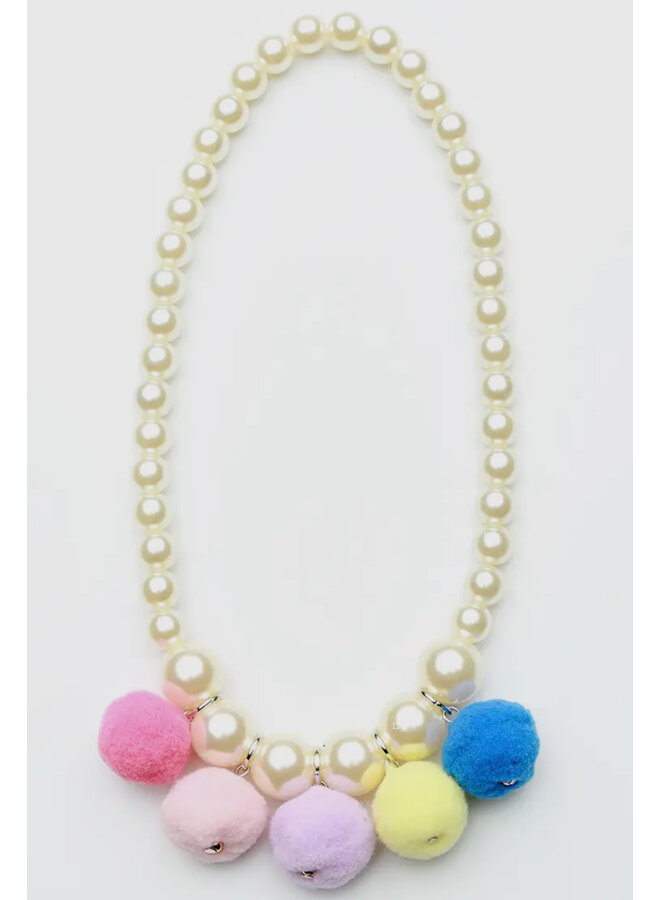 Multi Colored Pom Pom Necklace