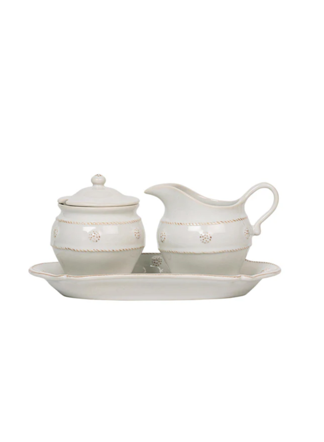 Berry & Thread Sugar and Creamer Set/3pc - Whitewash