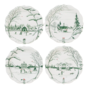 Country Estate Winter Frolic Party Plate Assorted Set/4 - Evergreen