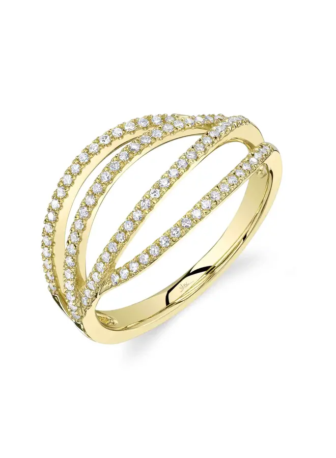 14k Yellow Gold/Diamond Lady’s Swirl Ring (.24ct) -Size 7