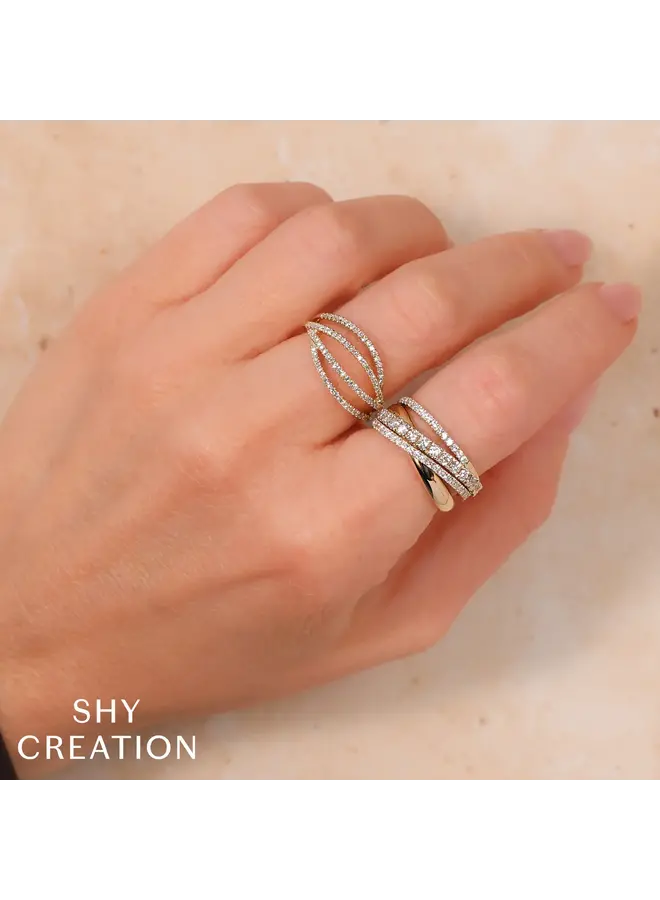 14k Yellow Gold/Diamond Lady’s Swirl Ring (.24ct) -Size 7