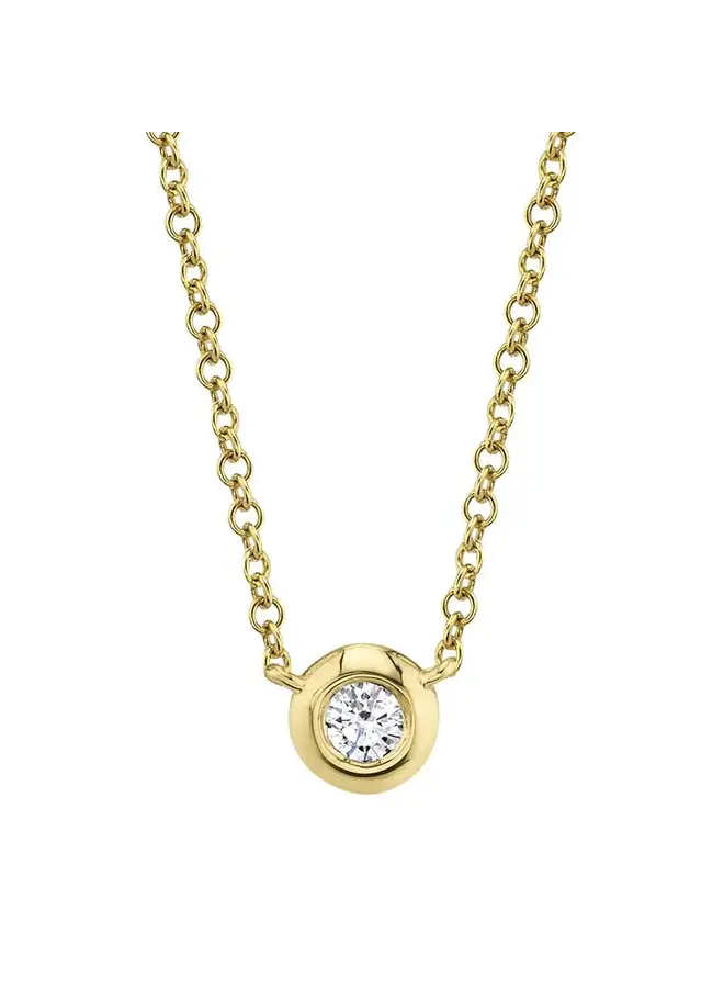 14KYG Diamond Bezel Necklace (0.10ct)