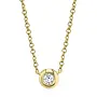 14KYG Diamond Bezel Necklace (0.10ct)