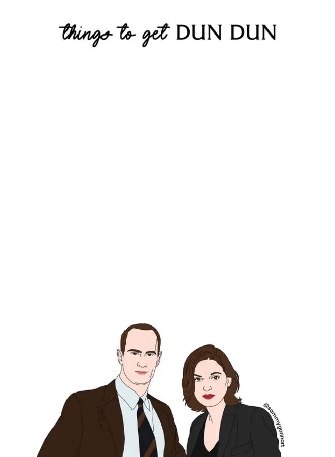Things To Get Dun Dun Notepad, Law & Order, Benson & Stabler