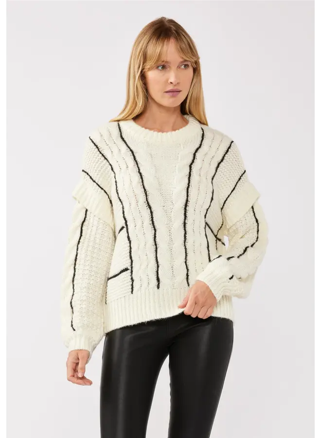 Mixed Media Crewneck Sweater
