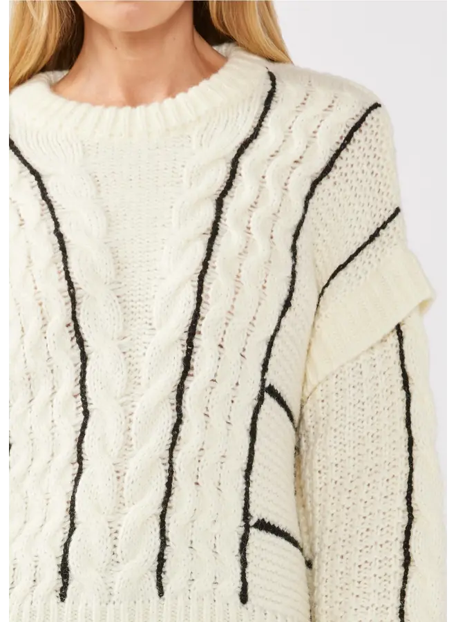 Mixed Media Crewneck Sweater