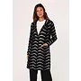 Fuzzy Chevron Jacquard Button Front Coatigan