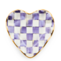 Plum Check Fluted Ceramic Heart Plate