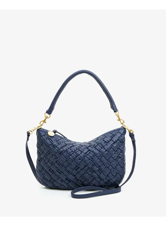 Petit Moyen Messenger Bright Navy Puffy Woven