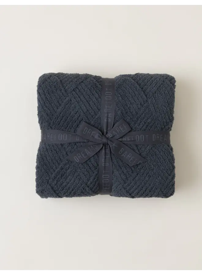 CozyChic Diamond Weave Blanket- Slate Blue