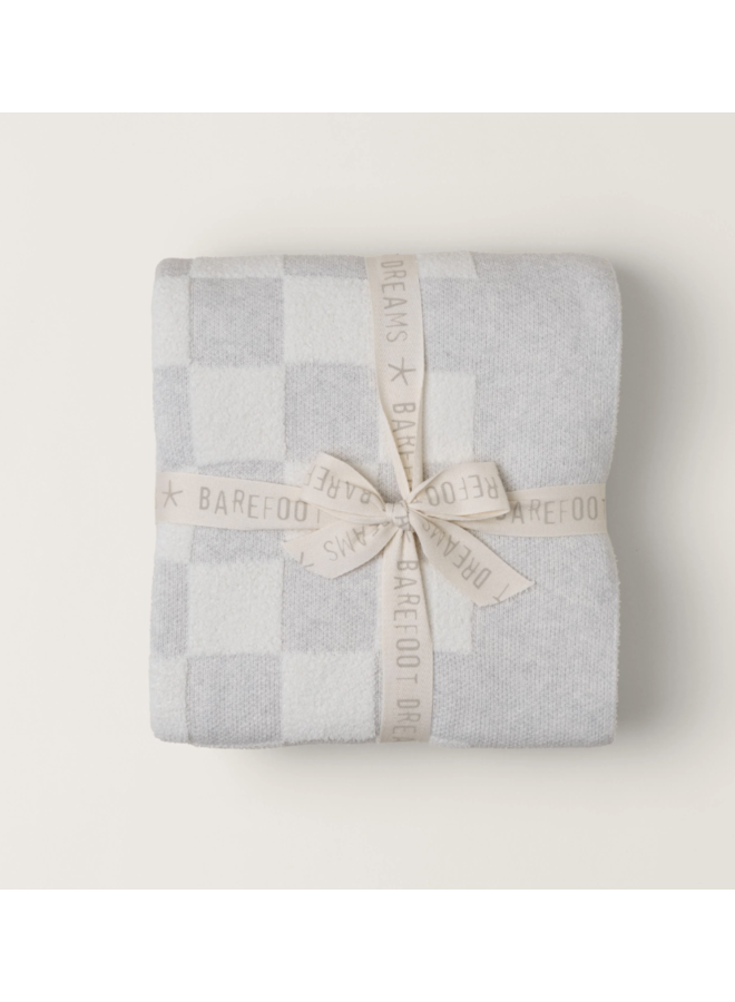 CozyChic® Cotton Checkered Throw - Gray/ Cream