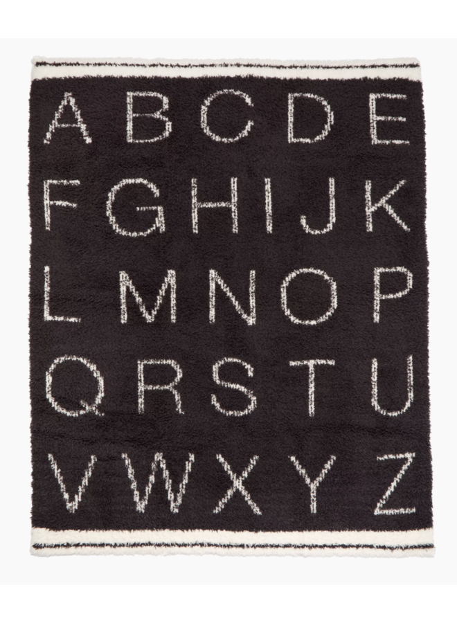 CozyChic Alphabet Stroller Blanket- Carbon/Cream