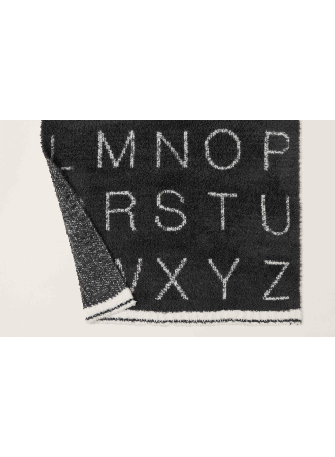 CozyChic Alphabet Stroller Blanket- Carbon/Cream