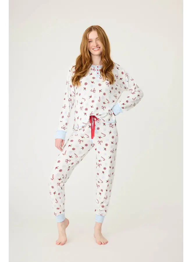 PJ Set Ski Jammies Candy Cane