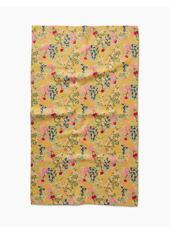 Sunny Cherry Blossom Tea Towel