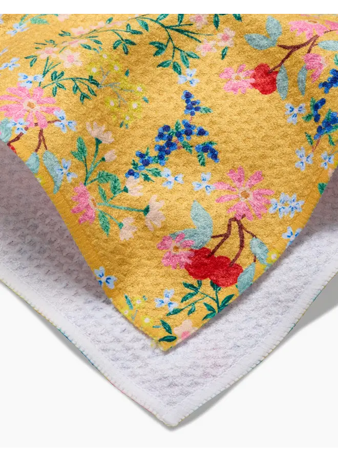 Sunny Cherry Blossom Tea Towel