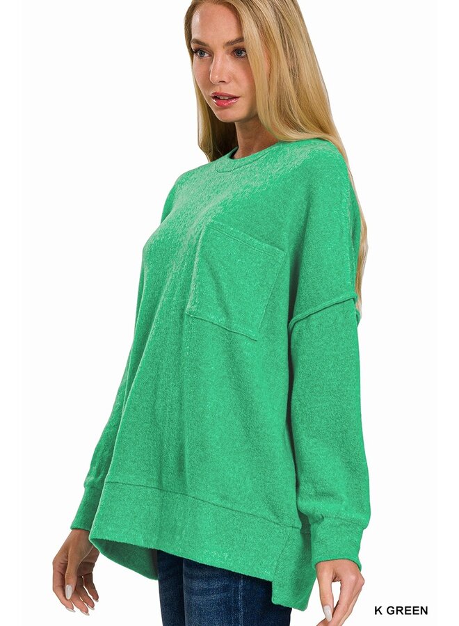 Brushed Melange Drop Shoulder Sweater