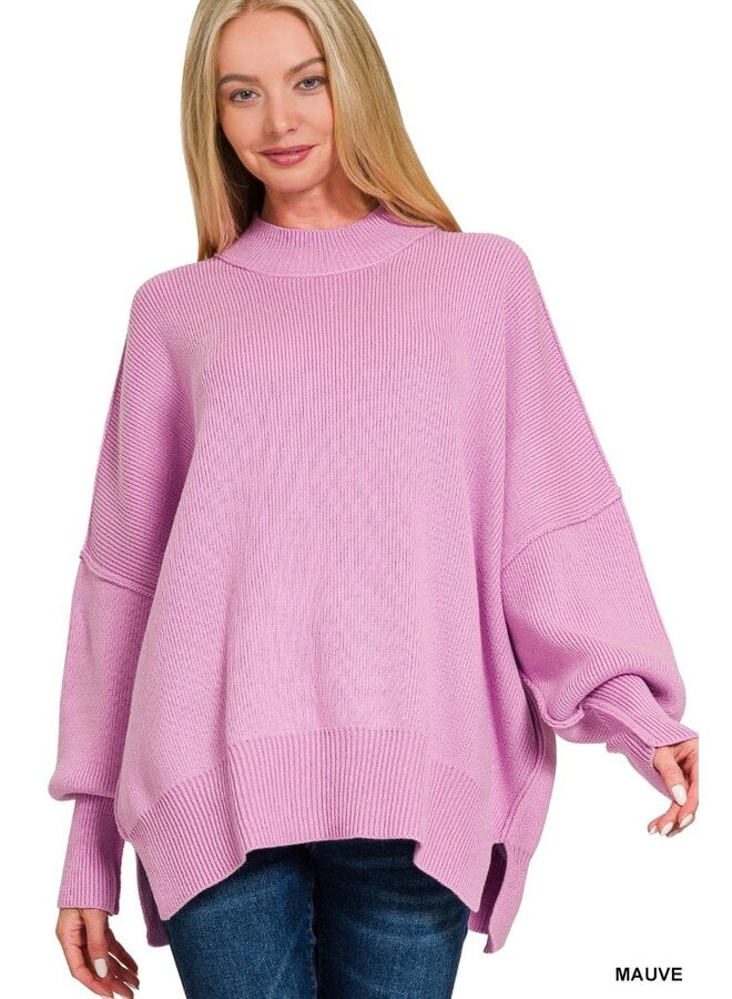 Side Slit Oversized Sweater