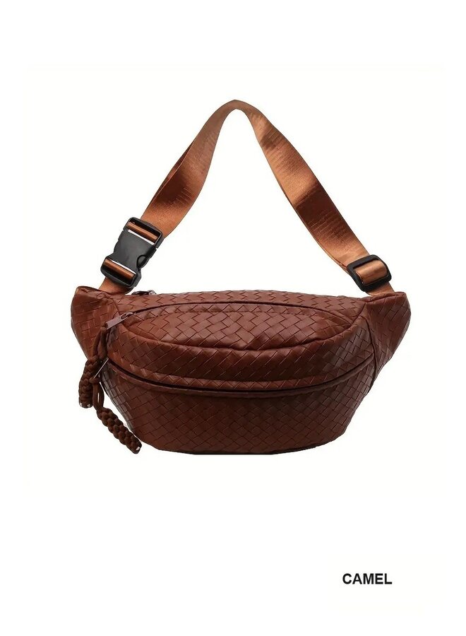 Vegan Leather Woven Bum Bag