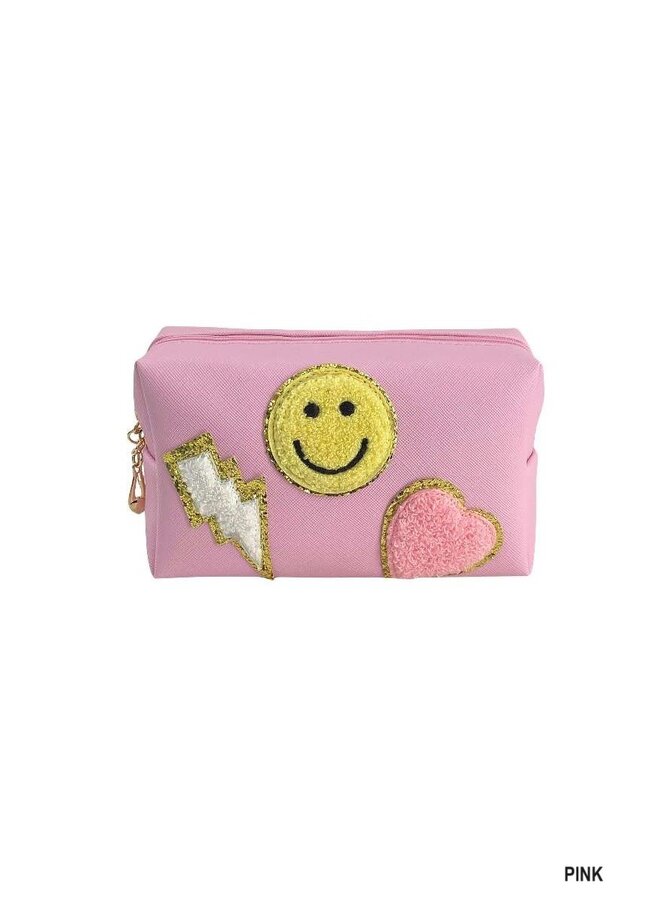 Preppy Patch Makeup Cosmetic Bag