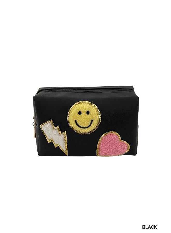 Preppy Patch Makeup Cosmetic Bag