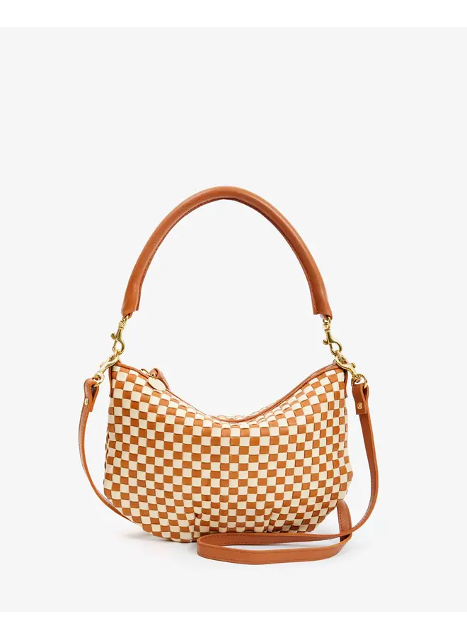 Petit Moyen Messenger - Natural & Cream Woven Checker