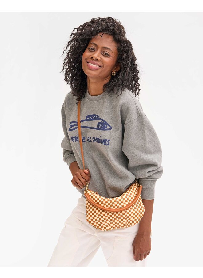 Petit Moyen Messenger - Natural & Cream Woven Checker
