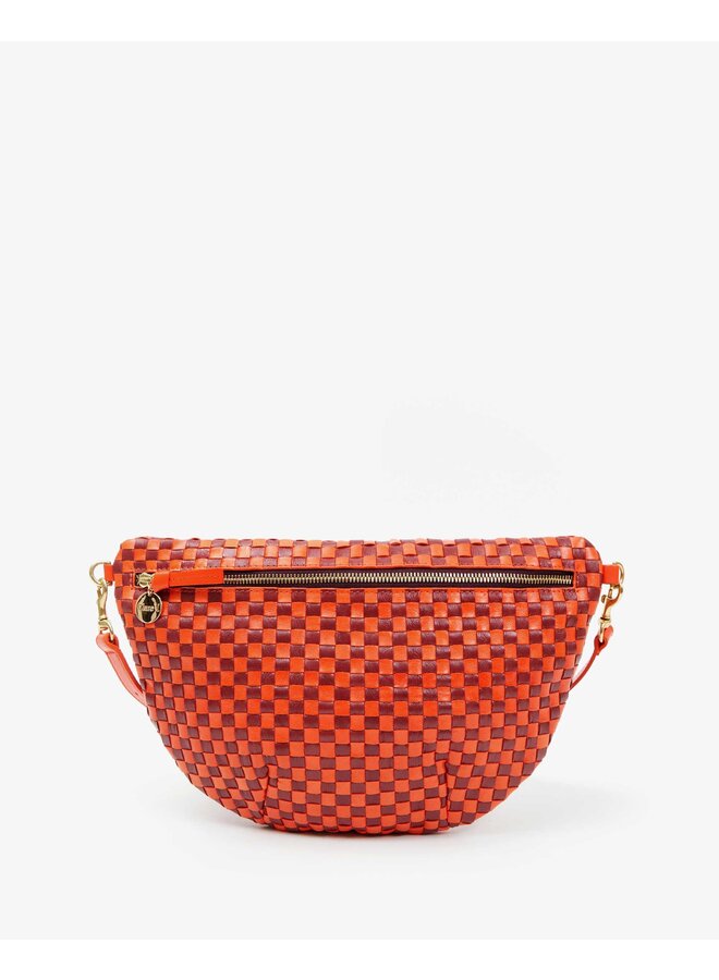 Grande Fanny - Poppy & Bordeaux Woven Checker